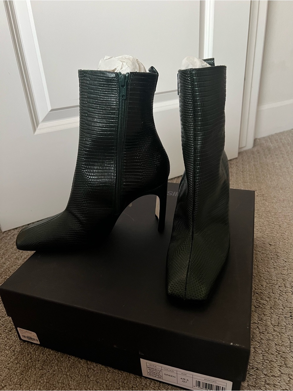 Miista Marcelle Dark Green Ankle High Boot Heels
